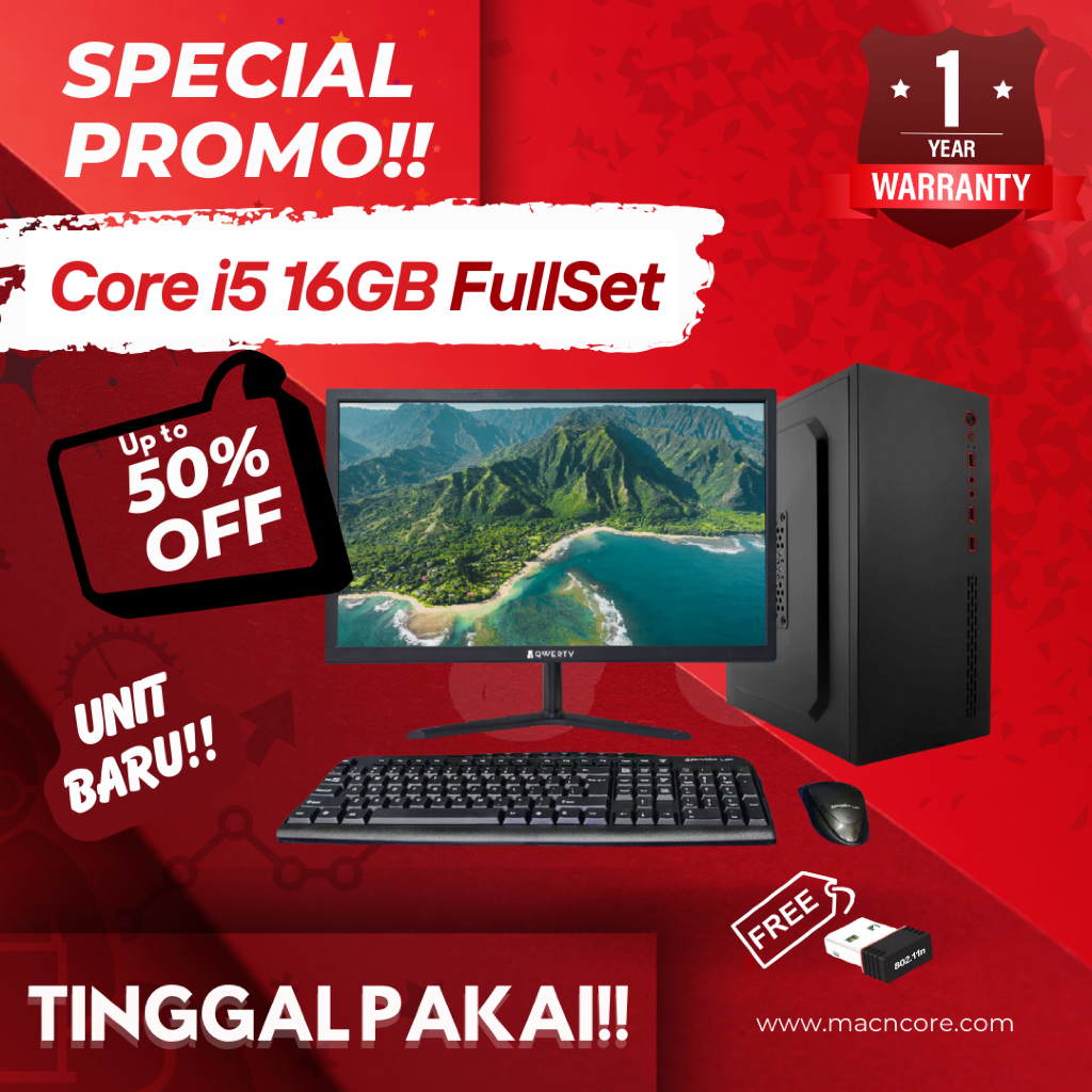 CORE I5 | PC OFFICE | RAM 16GB | PAKET KOMPUTER FULLSET | KOMPUTER KANTOR |