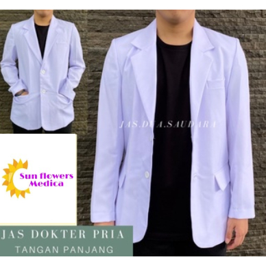 Jas Dokter Lengan Panjang Pria Dua Saudara