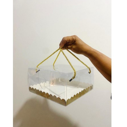 Mika Tali Uk 20x20x10 / Box Handle Tali Uk 20x20x10 Alas Renda Kue, Hampers, Hantaran