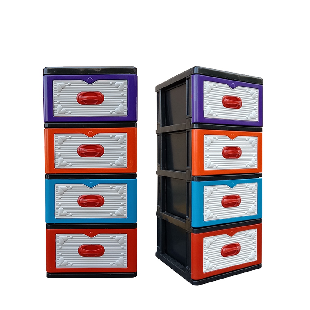 BUBBLE STAR Laci lemari plastik Susun 4, Lemari Laci Plastik Storage box Lemari Plastik Kotak penyim