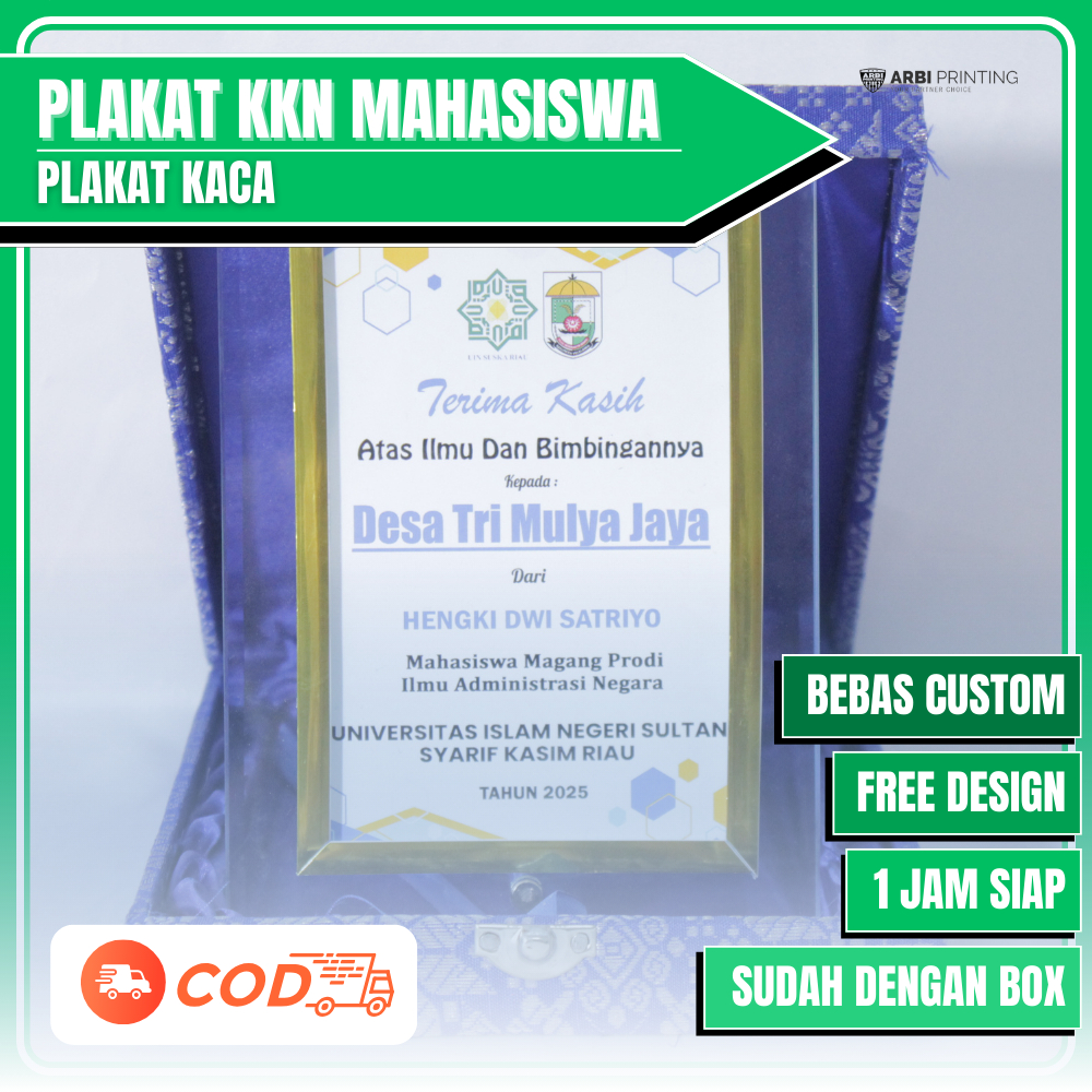 Plakat Kaca Mewah, Plakat Kenang Kenangan, Plakat PKL, Plakat Magang