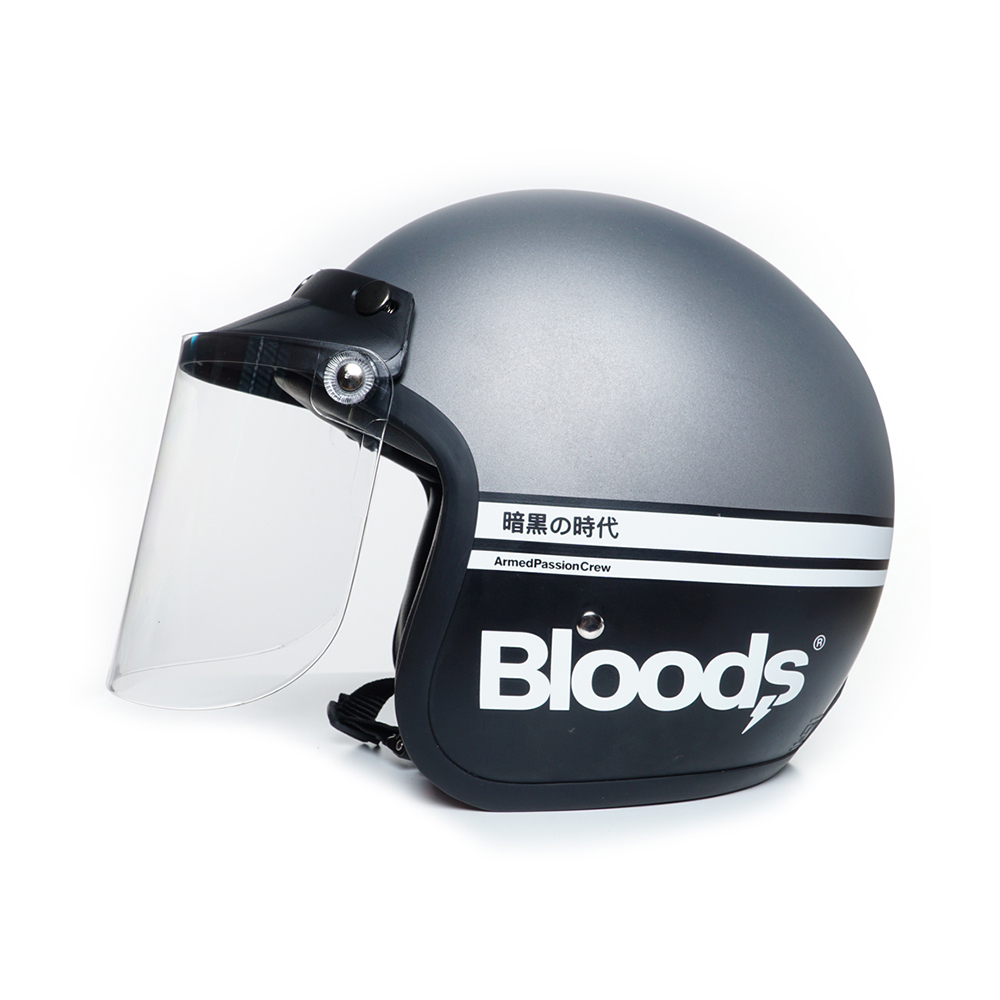 BLOODS ACCESSORIES  HELMET  RECKLESS HELMET GREY BLACK