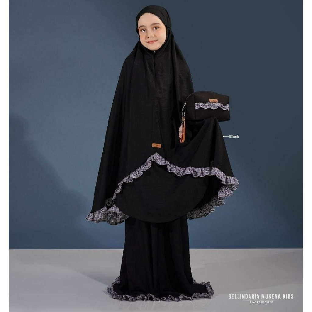 Bellindaria Mukena Kids ORI by Nadheera Luxury || Mukena Anak Set || Rayon Crinkle Premium