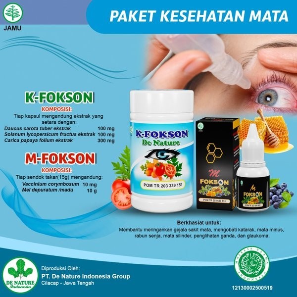 Obat Tetes Mata Minus,Rabun,katarak K-Fokson M-Fokson De Nature Ampuh