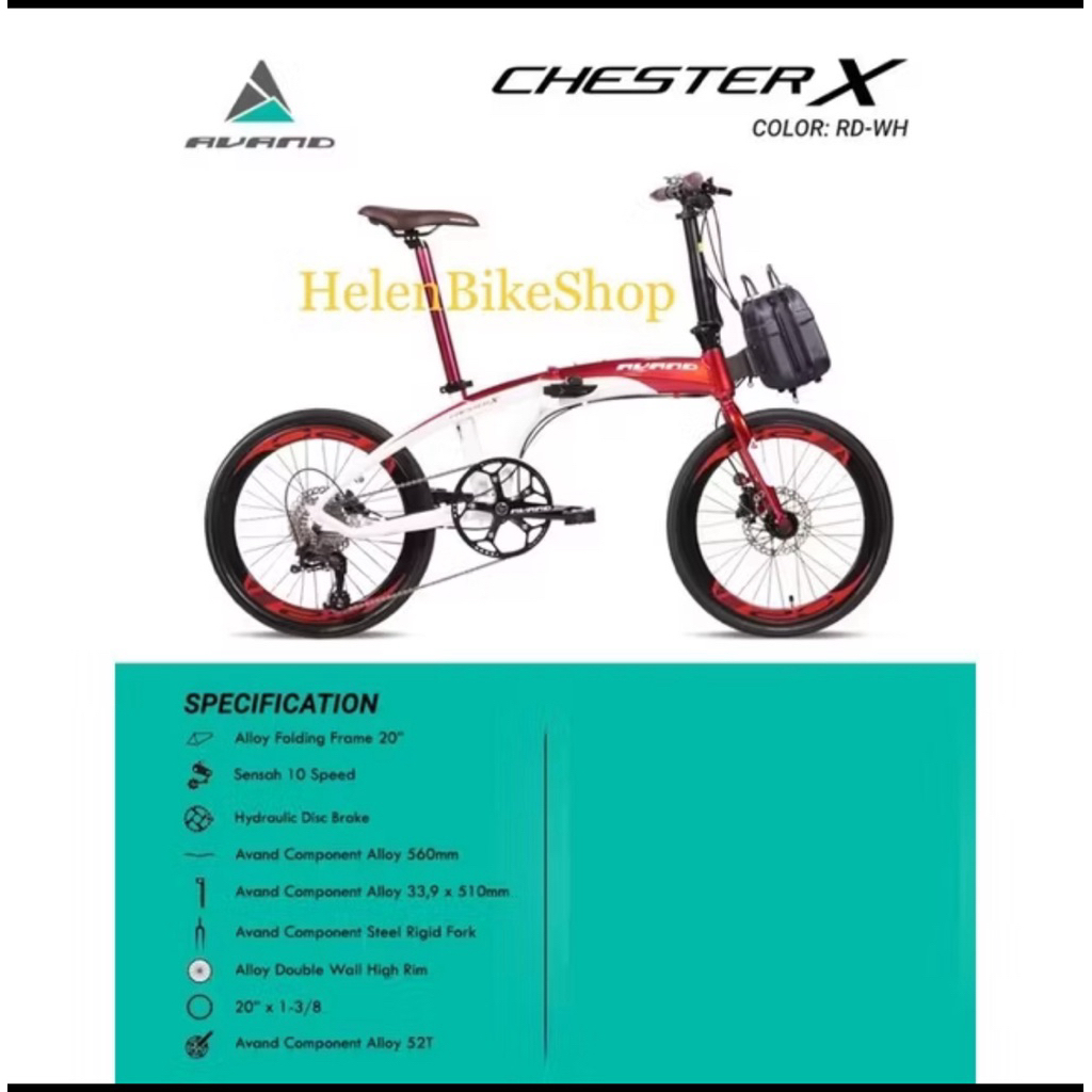 Sepeda lipat 20inch Avand Chester X(Ekspedisi/Kargo)