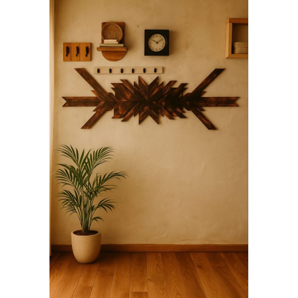 hiasan dinding aesthetic dari kayu jati belanda