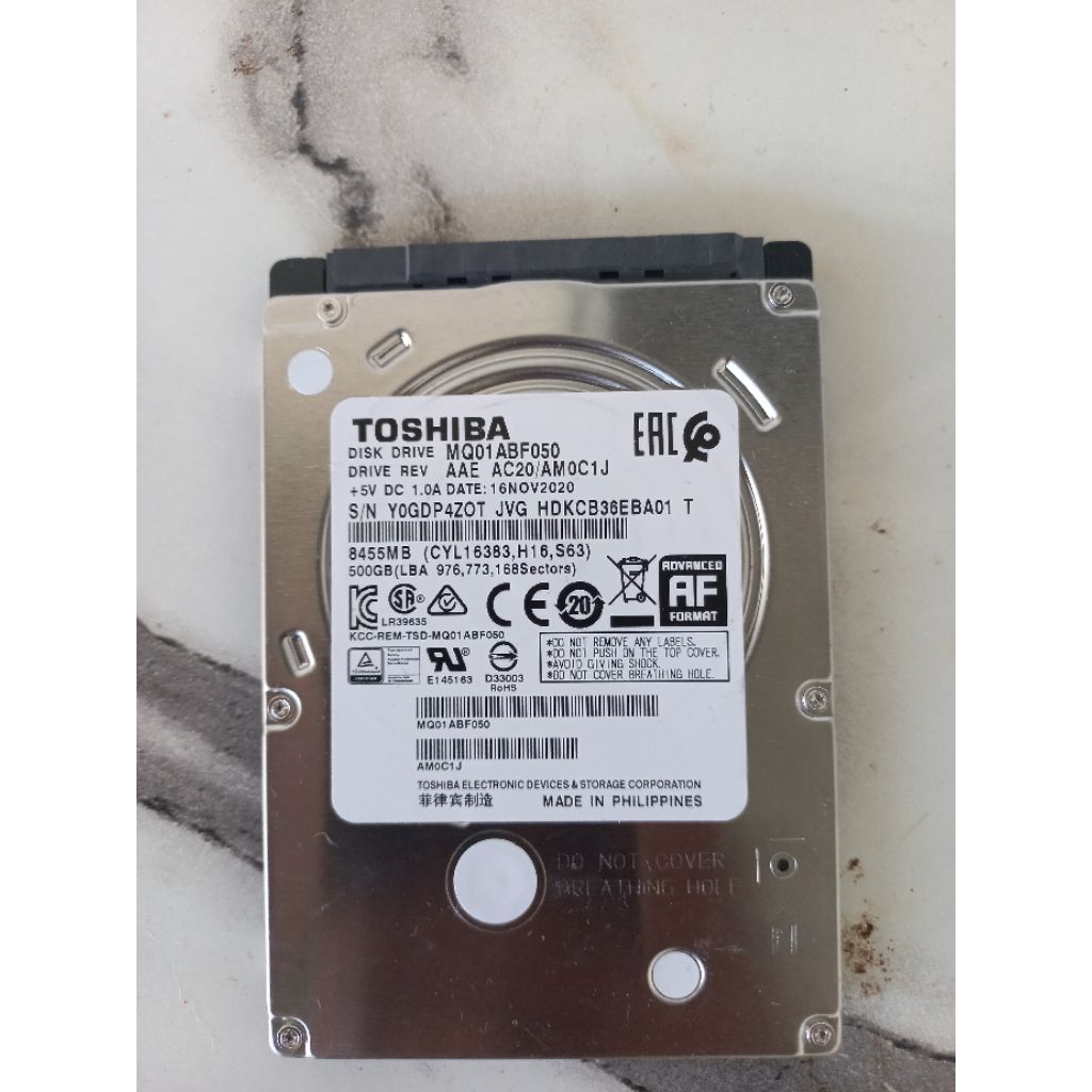 hardisk laptop merek toshiba 500 gb SLIM 2.5 inchi