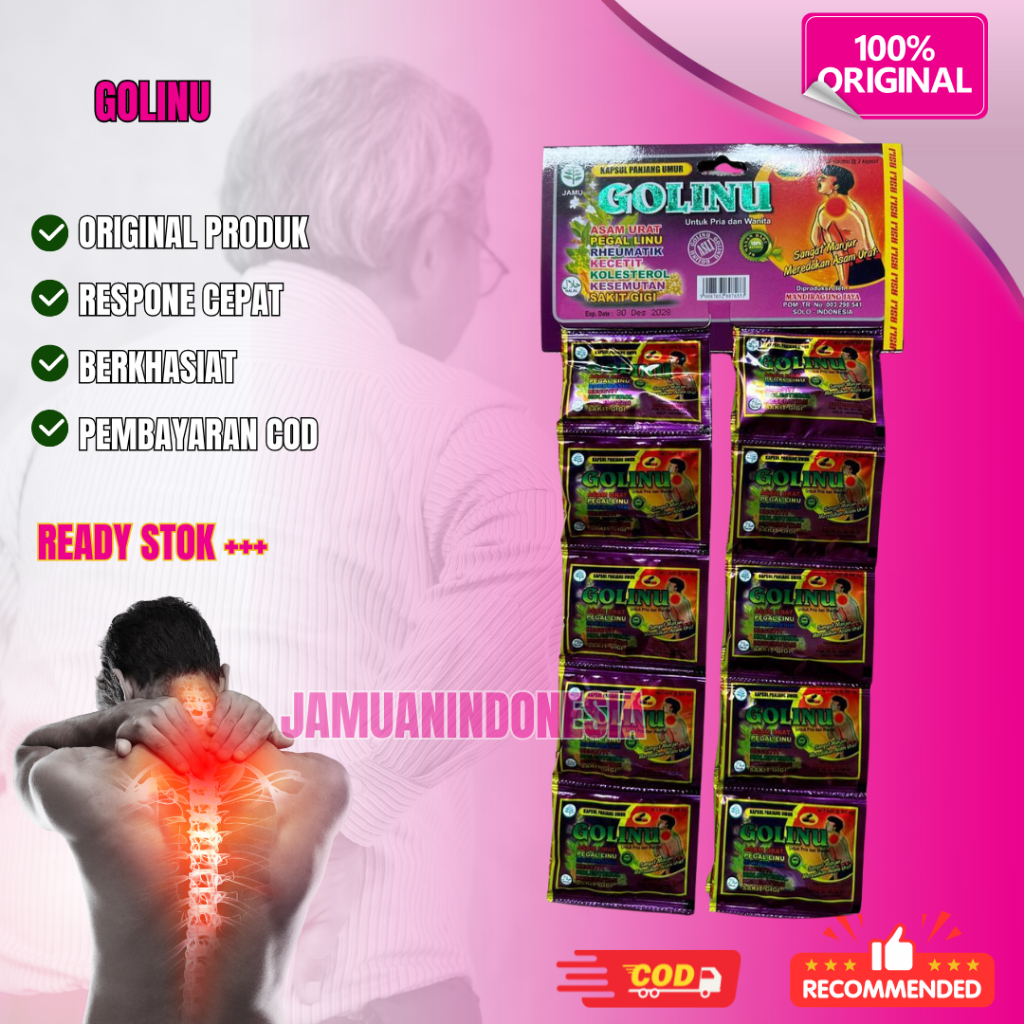 

Kapsul Golinu Renceng 20 Sachet Obat Pegal Linu Asam Urat