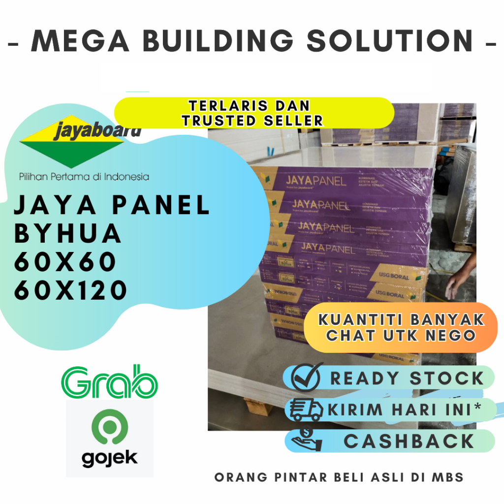 [DUS] JAYABOARD Byhua 60x60 Ceiling Panel/ Gyptile 9mm - plafon akustik Jaya Panel