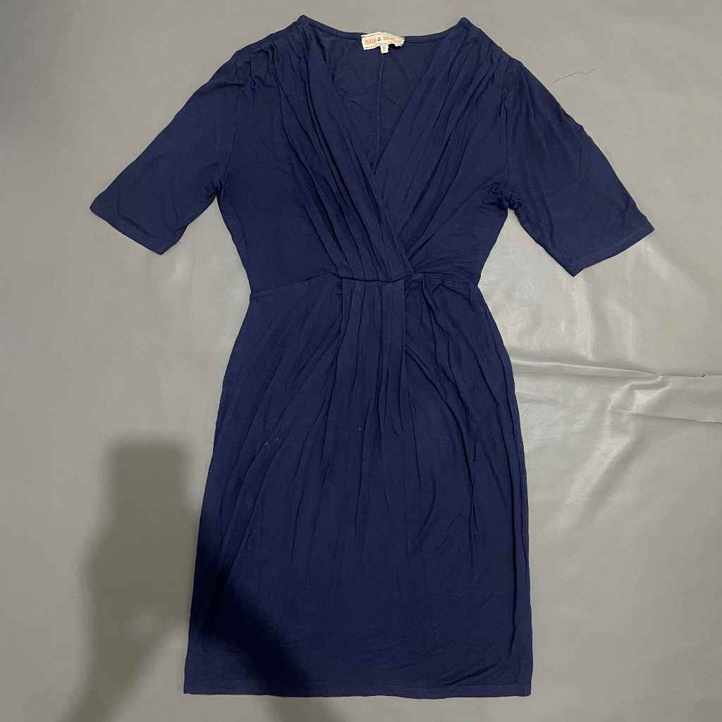 DEWASA C065 (BILLIE&BLOSSOM ORI, PRELOVED) Dress Kaos Tangan Lengan Pendek Leher V Neck Model Dada S