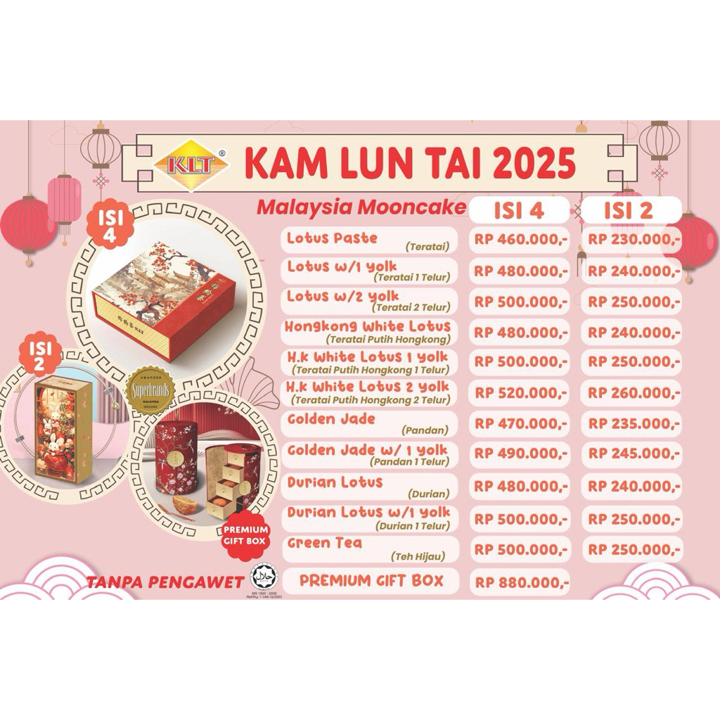 KAM LUN TAI Malaysia Mooncake | Kue Bulan / Tiong Ciu Pia (Isi 2)