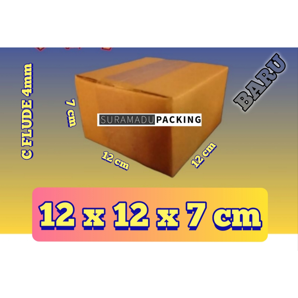 

Kardus box karton packing 12x12x7 cm Packing Polos dan Tebal 4mm C FLUDE