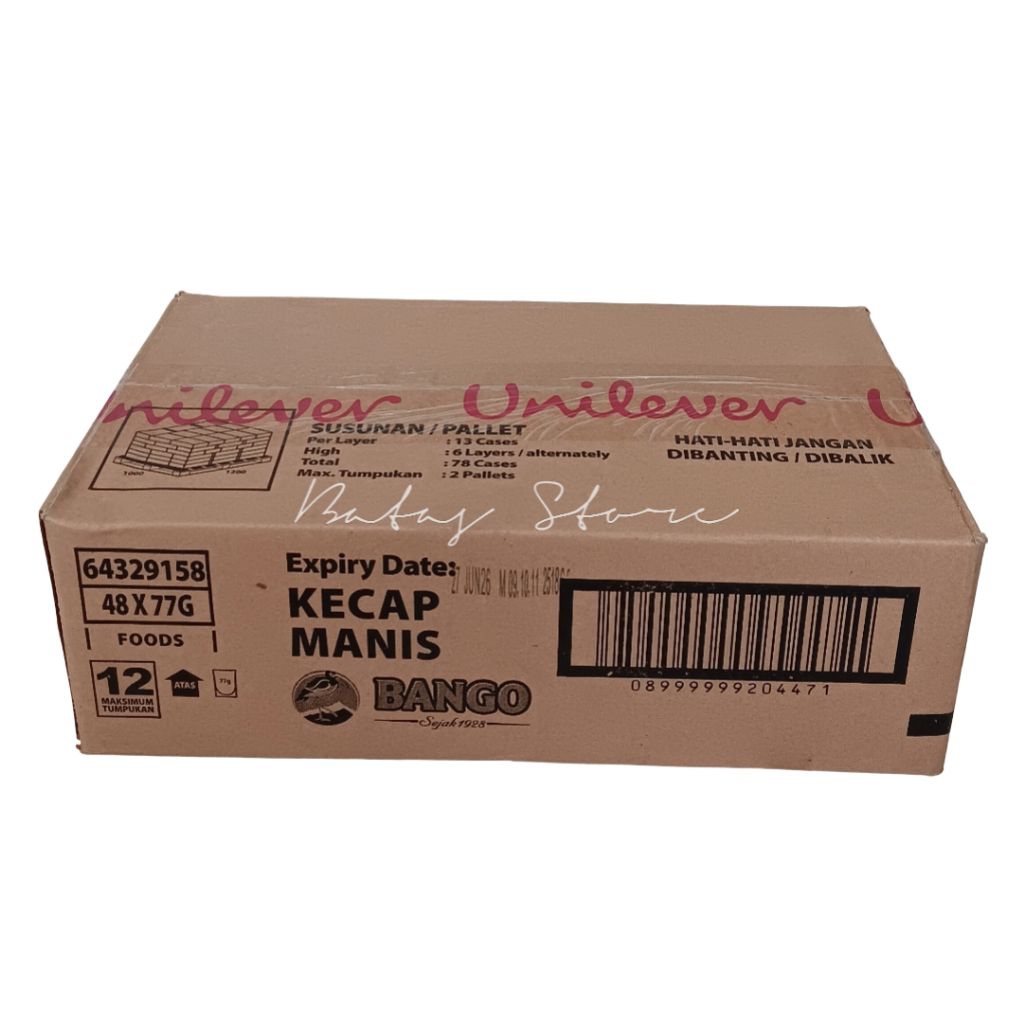 

1 Dus BANGO Kecap Manis Kemasan 77gr Isi 48 pcs