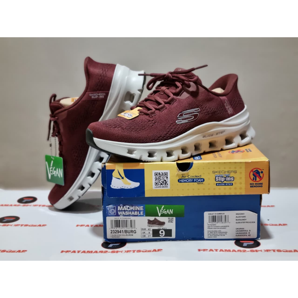 SIZE 42 ( 27 CM ) ORIGINAL ASLI SKECHERS SLIP-INS GLIDE STEP PRO ELRON ON SEPATU SPORT CASUAL PRIA M