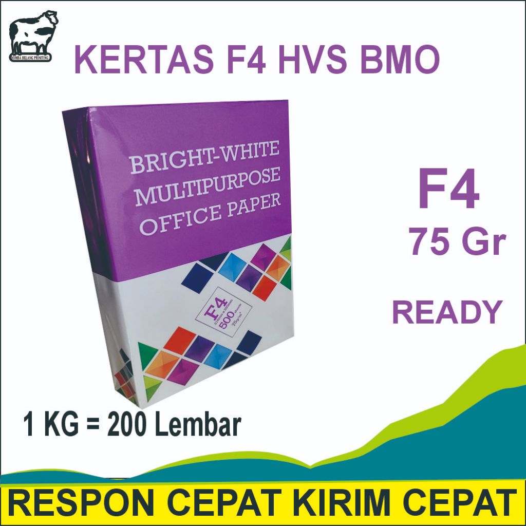 

Kertas HVS F4 75 gram BMO 1 Kg (200 Lembar): Kertas Fotocopy/Print