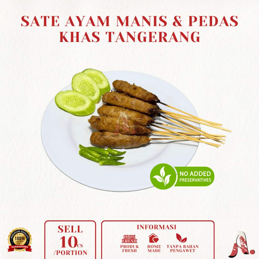 

Sate Ayam Manis Khas Tangerang / Sate Ayam Pedas Khas Tangerang / Daging Ayam Olahan