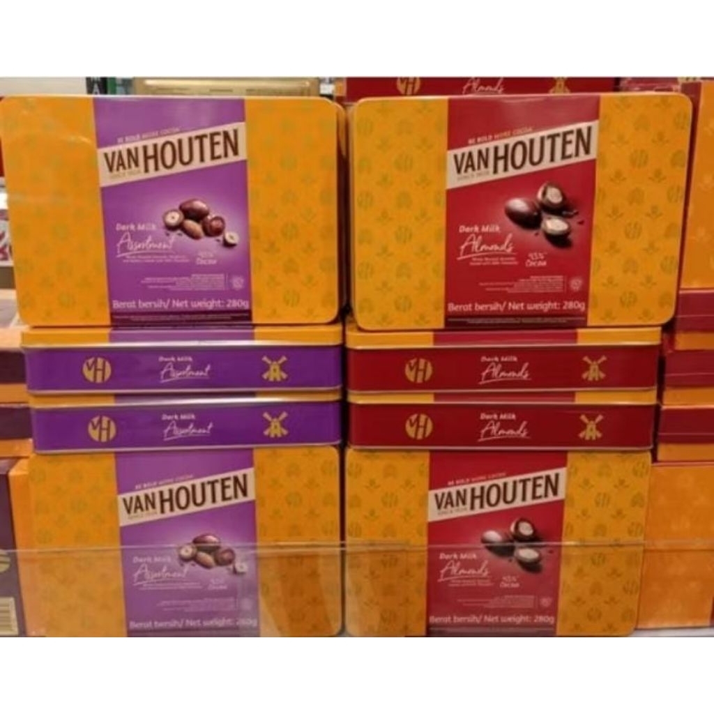 

Van Houten Dark Milk Chocolate Almonds 280gr Can