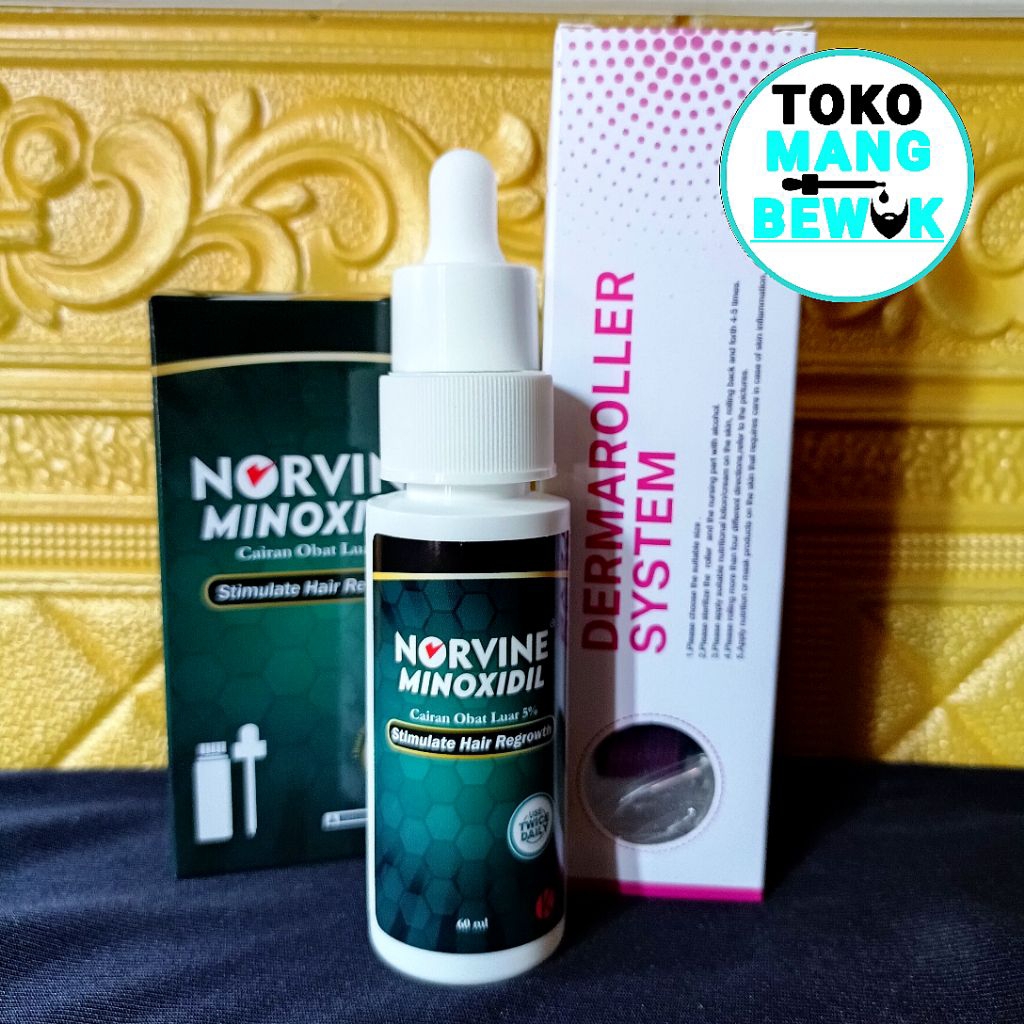 Paket Norvine Minoxidil 5% + Derma Roller 0,5mm ( BPOM )