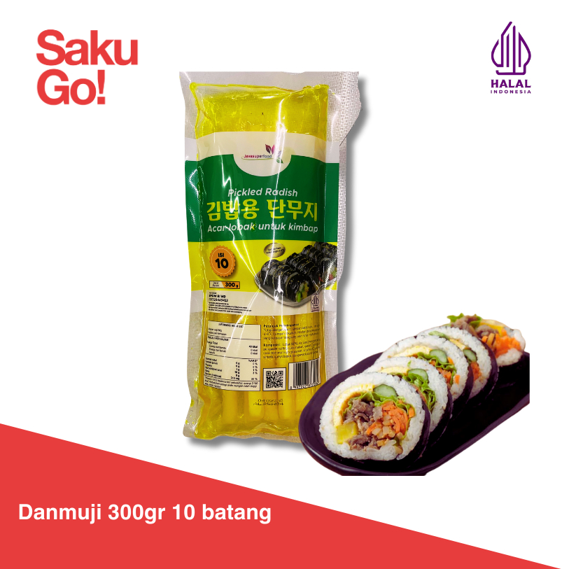 

Danmuji Kimbab 300gr Acar Lobak Kuning Korea Halal isi 10 Batang