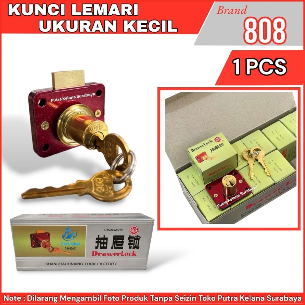 KUNCI  LEMARI 808 KECIL 16mm | KUNCI LOKER 808 UKURAN KECIL 16mm | KUNCI LACI 808 KECIL