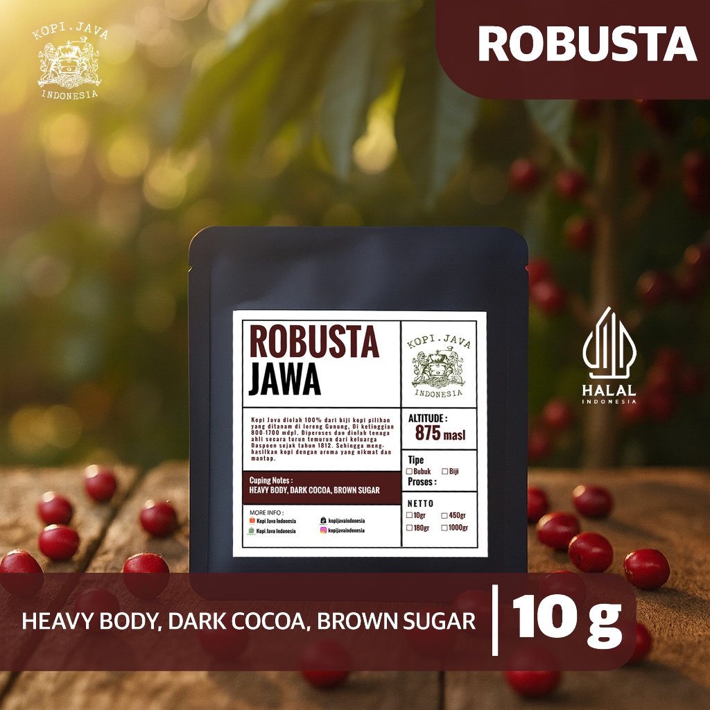 

Kopi Robusta Premium 10 gr Kopi Murni 100% TANPA CAMPURAN - KOPI JAVA INDONESIA