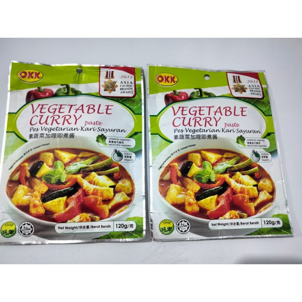 

OKK Vegetable Curry Paste – 120g | Pes Vegetarian Kari Sayuran