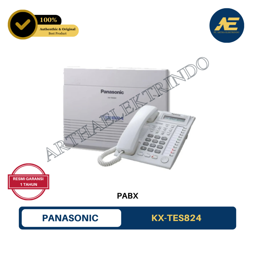 Pabx Panasonic KX-TEM824 / KX-TES 824 + Panasonic KX-T7730 Kapasitas 3 Line 8 Extension Barang Baru 