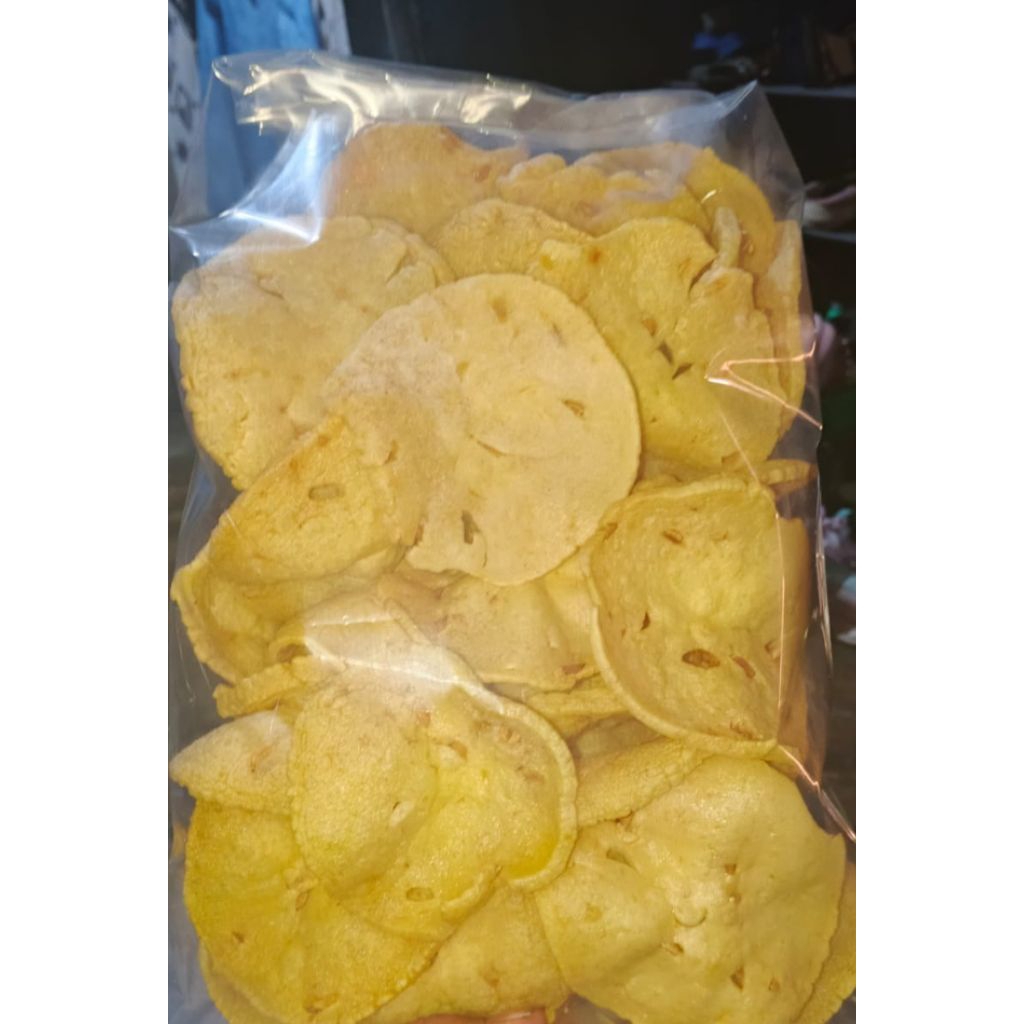 

Krupuk Tempe Bulat(Kacang Kedelai) 1Kg Renyah Dan Gurih