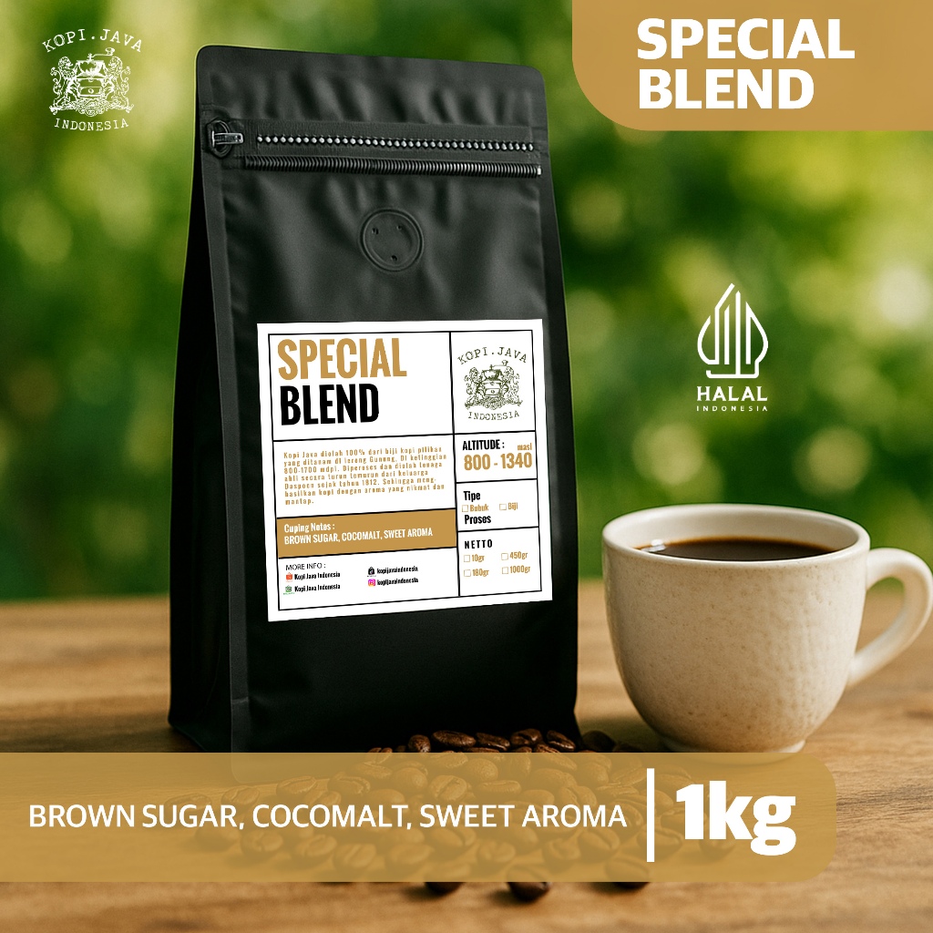 

Kopi Spesial Blend Premium 1000 gr Kopi Murni 100% TANPA CAMPURAN - KOPI JAVA INDONESIA