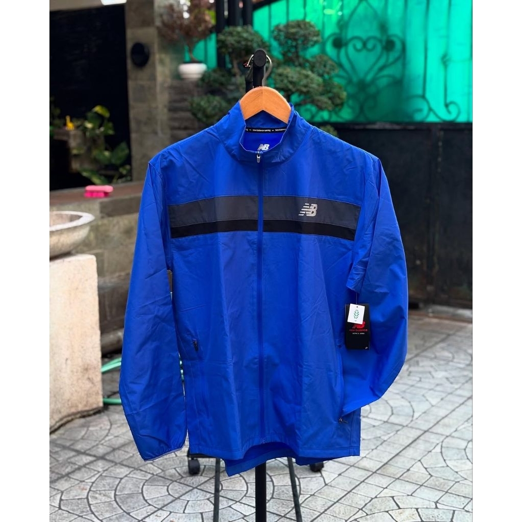 New Balance Performance Running Jacket Blue BNWT ORIGINAL BARANG RESMI STORE