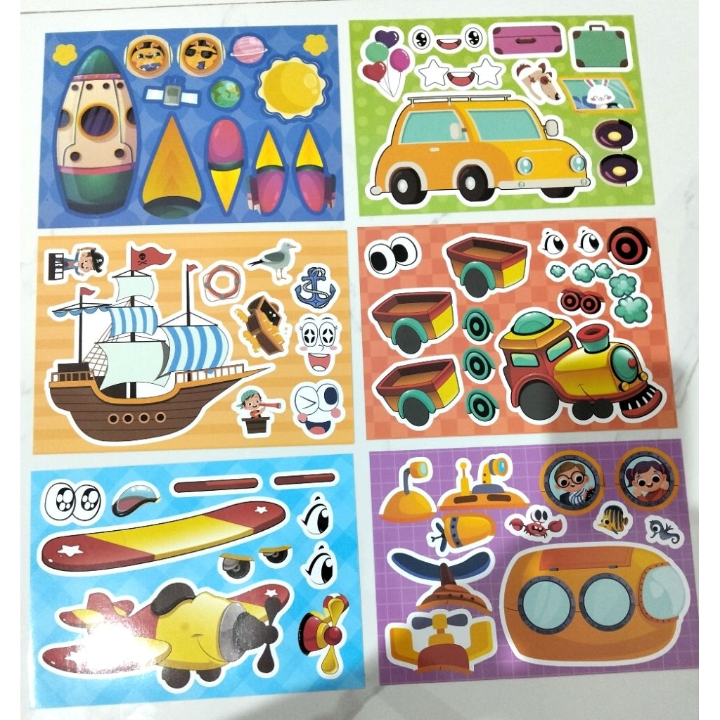 

DIY sticker vechicle - stiker bongkar pasang tema transportasi