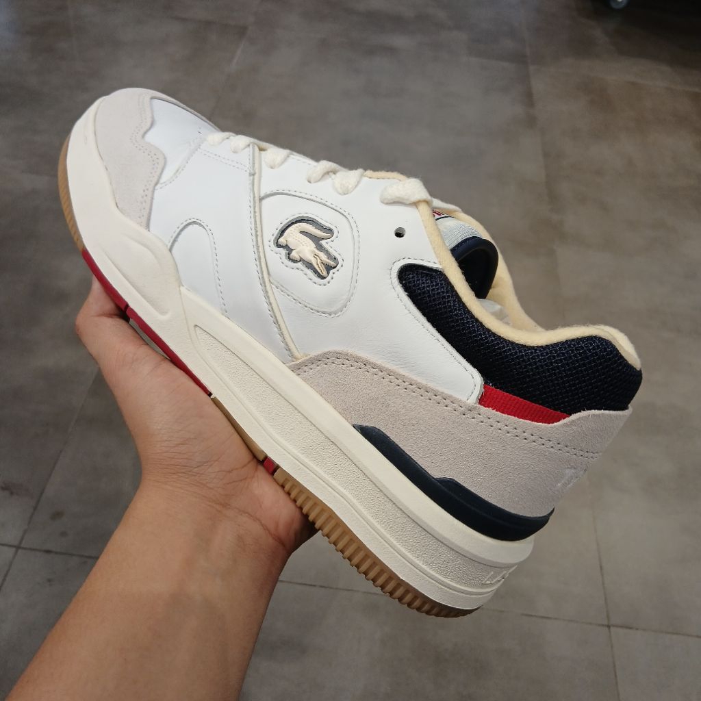 Sepatu Lacoste LineShot Off White Gum Sepatu Tennis Original Tenis Shoe Leather Original Authentic
