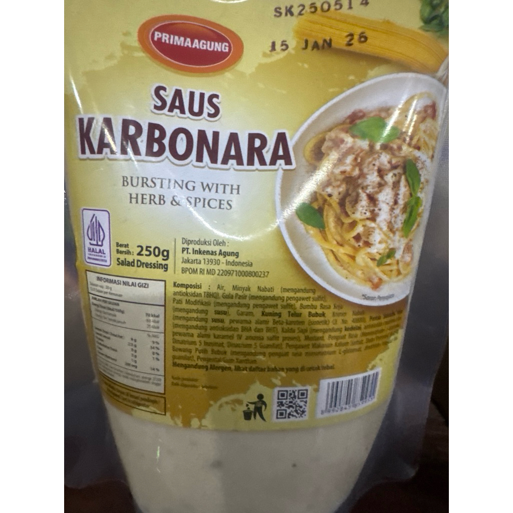 

Saos Karbonara 250gr