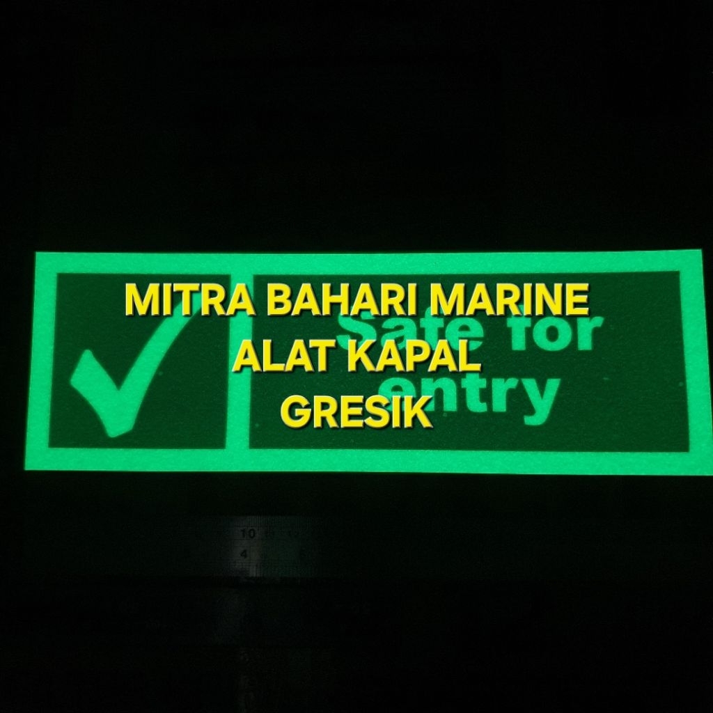 

Stiker IMO Symbol IMPA 334175 Safe For Entry Glow In The Dark