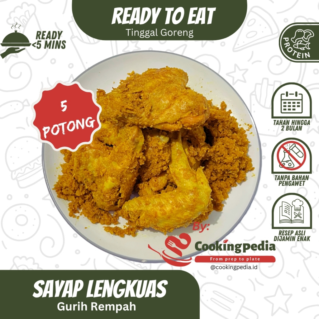 

[Cookingpedia] Sayap Goreng Lengkuas I Rasa Aromatic I Siap Saji I Tinggal Masuk Microwave Homemade I Ready to Eat