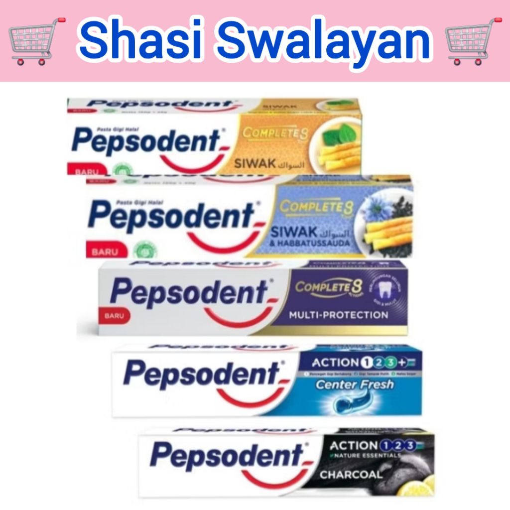 PEPSODENT Sedang 150gr / 160gr - Pasta Gigi Siwak/ Multi Protection/ Center Fresh/ Charcoal