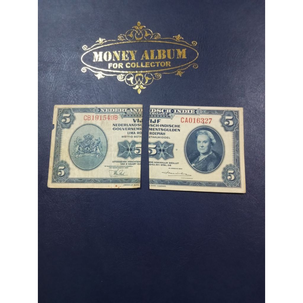 SINERING 5 RUPIAH NEDERLANDSCH INDIE POTONG KANAN KIRI
