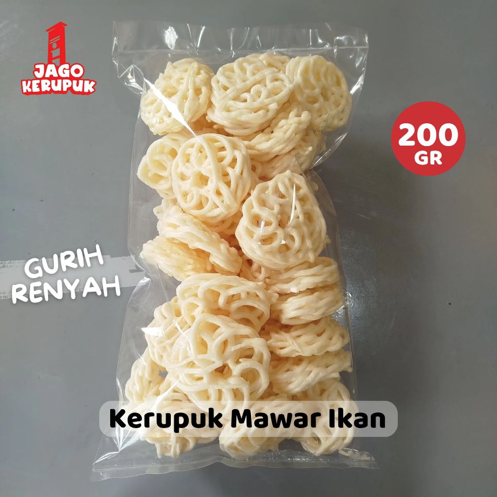 

Kerupuk Mawar Asli Palembang Rasa Ikan Gurih Renyah 200 GR