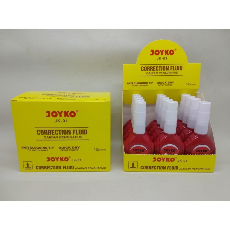 

[ PAK ISI 12 ] Tipex Joyko Cair / Stipo / Correction Fluid / Koreksi Cair Joyko JK-01