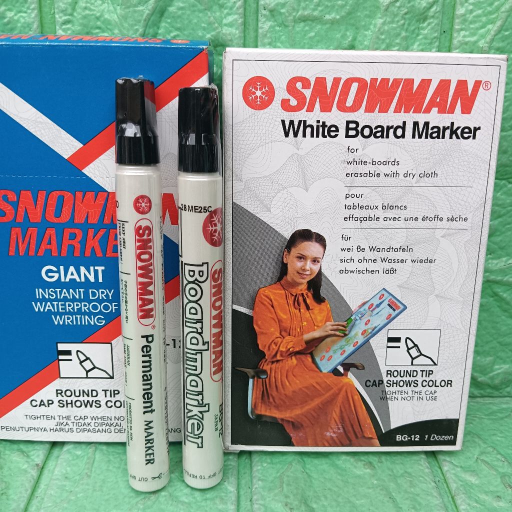 

1 Pcs Spidol SNOWMAN MARKER Papan Tulis White Board dan Permanent Permanen Hitam