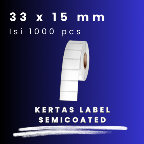

SC 33X15 -1" @1000 -1Line CORE 1 INCH 33X15MM 33 X 15 MM 3,3X1,5 CM 3,3 X 1,5 CM BARCODE LABEL SEMICOAT SC SEMICOATED STICKER STIKER 1000 PCS