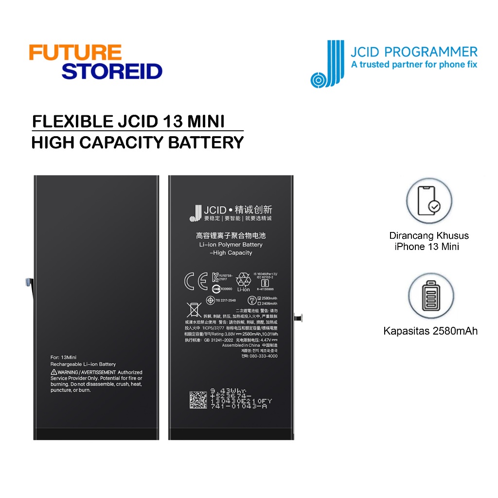 BATTERY JCID 13MINI High capacity battery - Baterai Pengganti JCID iPhone 13 Mini High Capacity Orig
