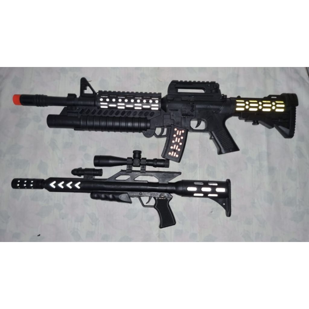 MAINAN TEMBAK TEMBAKAN BATERAI SUARA LAMPU LASER//SENAPAN BATERAI