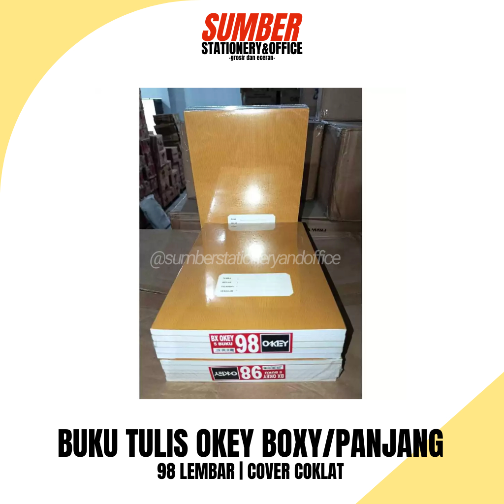 

Buku Tulis Okey 98 Lembar B5 – Cover Coklat/Kraft – [1 Pack] (BT-OKEY-98-KRAFT)