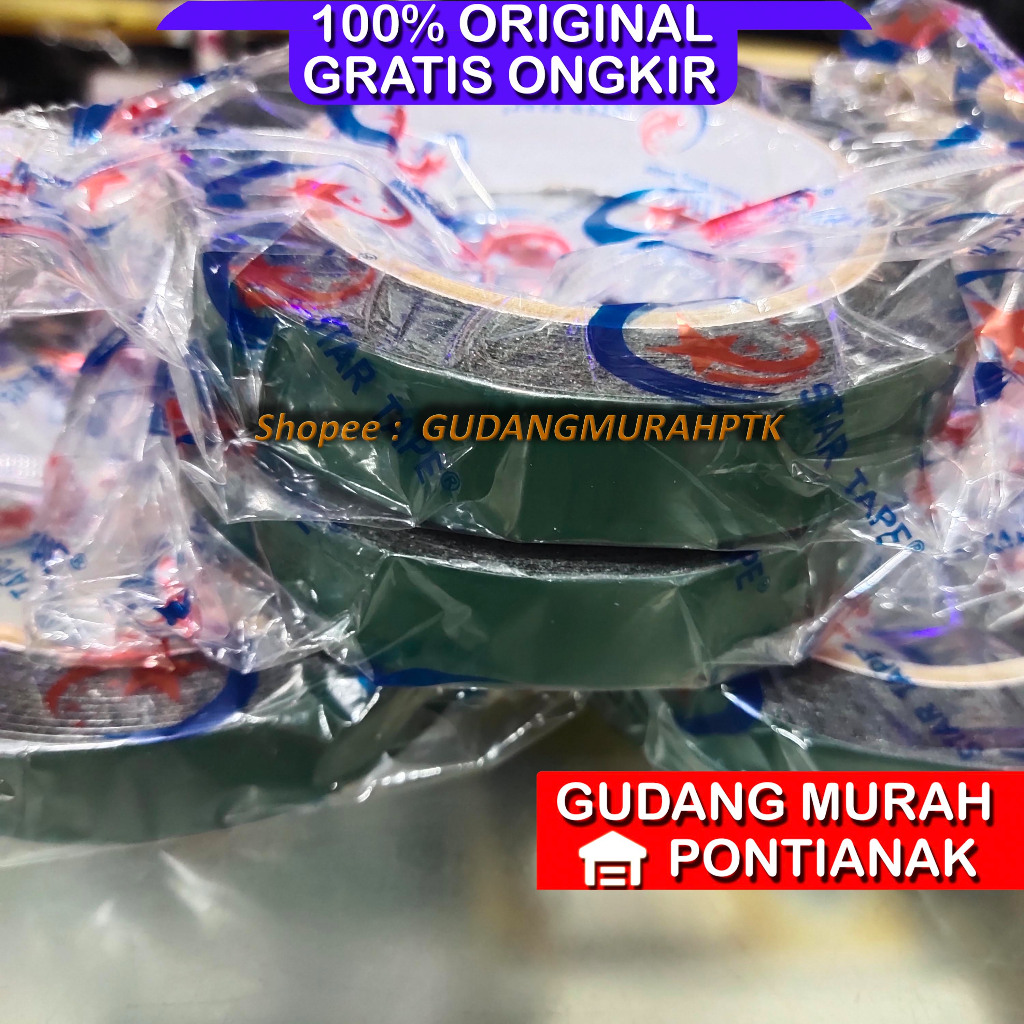 Double Tape FOAM Lem 2 sisi LEBAR bolak balik Busa Hijau KUAT DAN REKAT