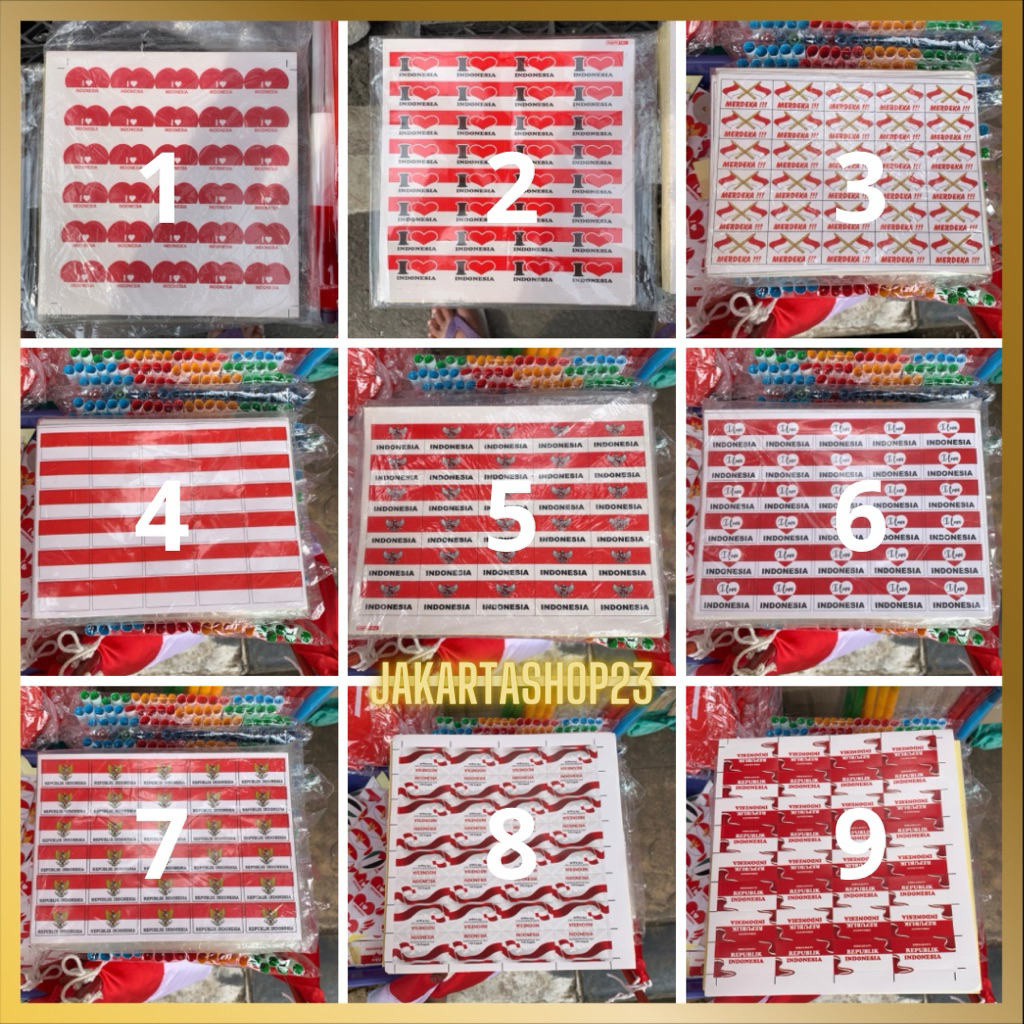 

Stiker Bendera Merah Putih Stiker pipi Bahan Stiker 17 Agustus ( isi 30/32 pcs )