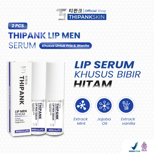 2 Pcs lip serum pria terbaik Thipank Lip Men Serum Pria with extrack peppermint lip serum bibir hita