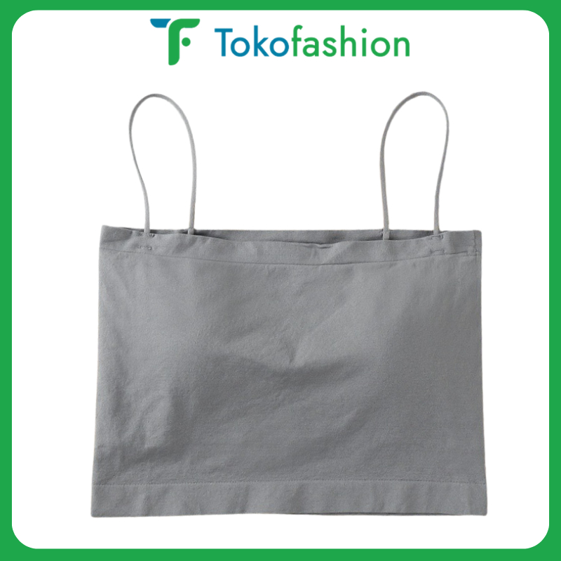Tokofashion Tanktop Bra With Cup Tank top Basic Wanita Square Spaghetti Crop Top Polos Simple BR513