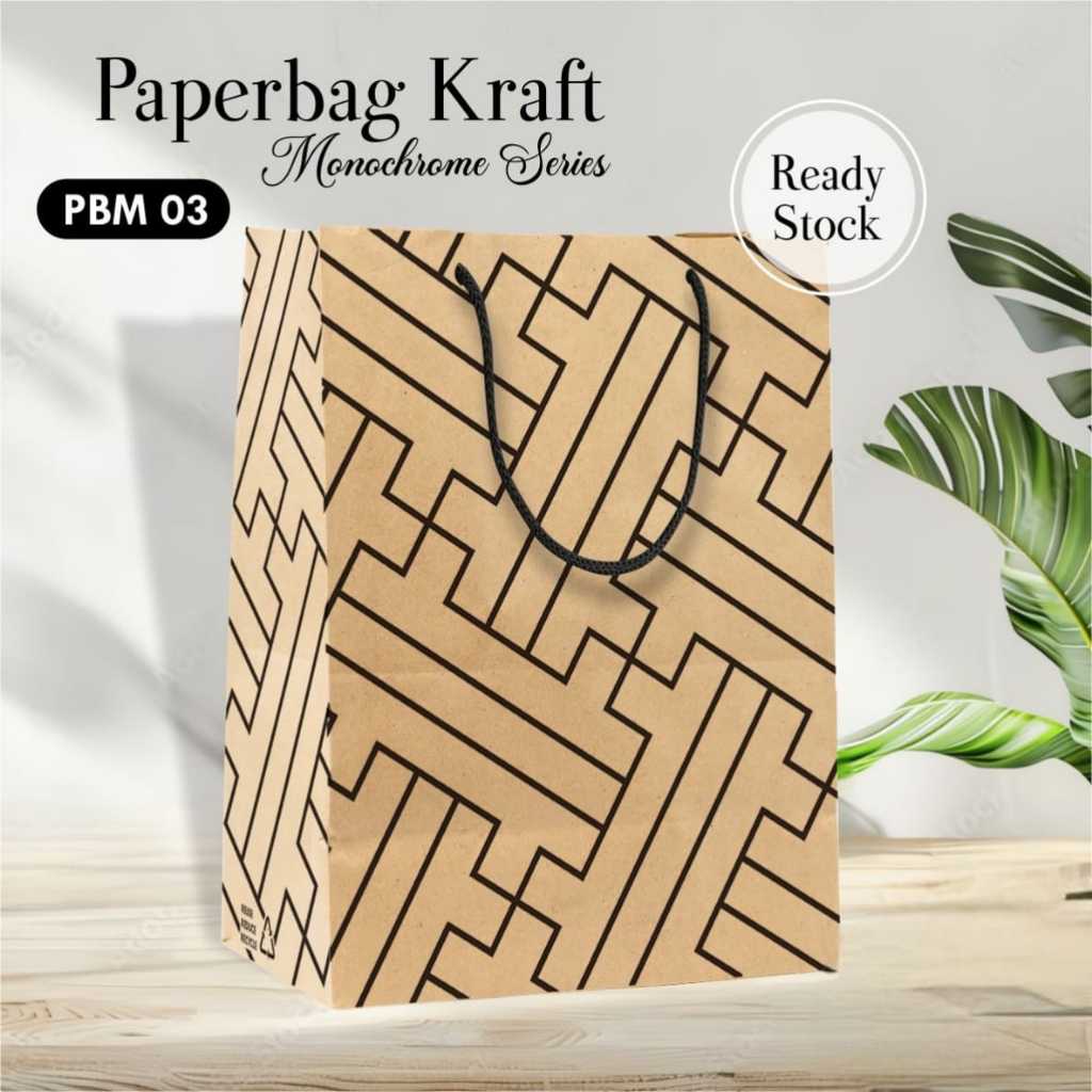

(12 PCS) PAPER BAG MOTIF PAKET LUSINAN - TAS SOUVENIR PERNIKAHAN UK 20 X 25 X 10 CM PBM 03