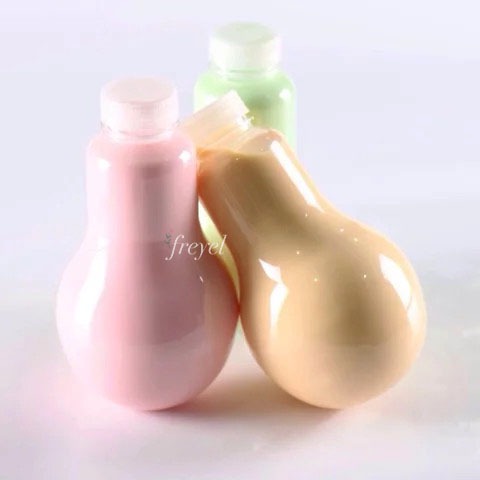 Botol Plastik Bohlam 300 ml PET Botol Lampu Kemasan Minuman Botol Bohlam 300 ml Natural Tutup Putih 